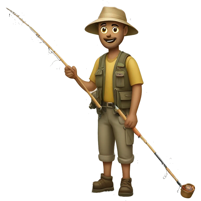 Fisher man spends a lot of money on fishing staff emoji