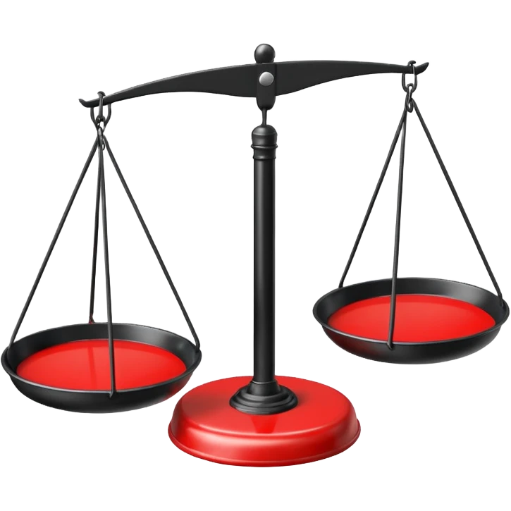 Hanging Balance Scale red black  emoji