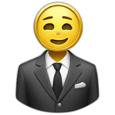 coin wearing a suit emoji