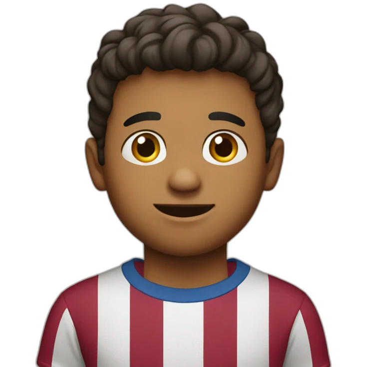 A boy wear Barcelona T-shirt  emoji