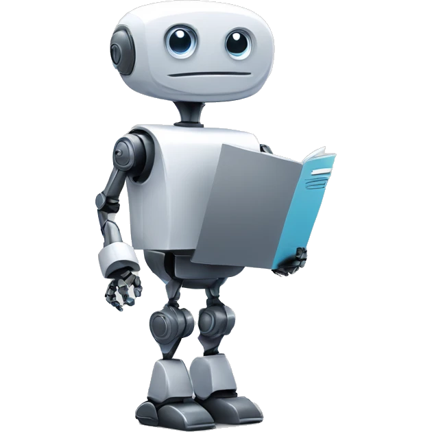 fancy stylish techy ai robot showing empty inbox emoji