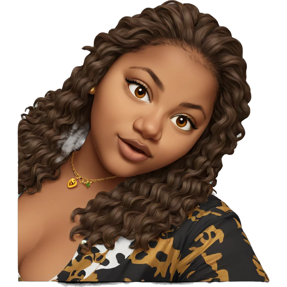 brown-eyed girl with necklace emoji