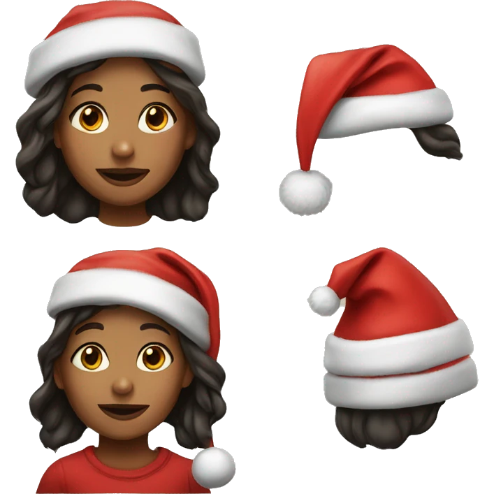 realistic portrait of girl with Santa hat  emoji