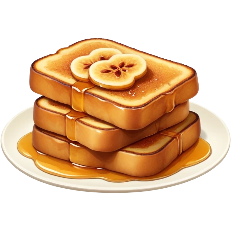 torrijas, Spanish Easter dessert, bread slices soaked in milk and honey, fried and topped with cinnamon sugar emoji