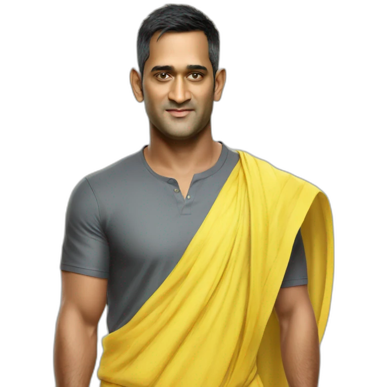 MS Dhoni in yellow dress emoji