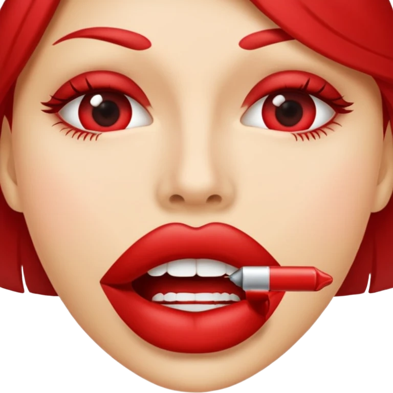 une bouche féminine qui lèche un sexe d'homme emoji