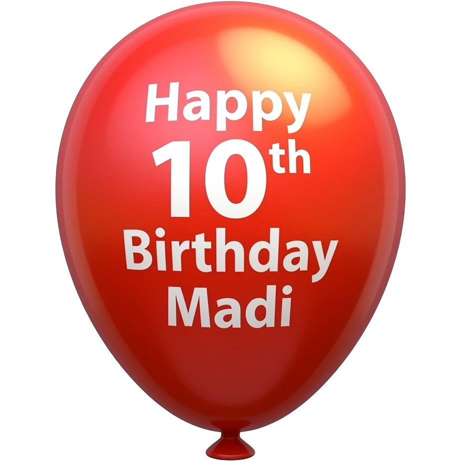 happy 10th Birthday Madi balloon emoji