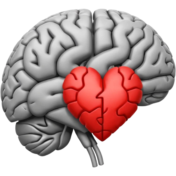Brain and heart emoji
