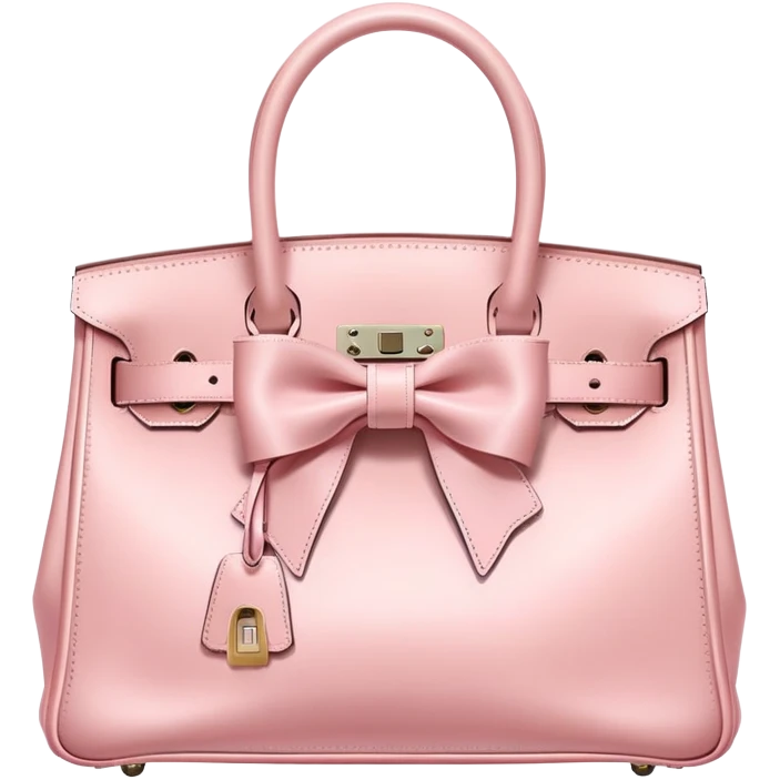 Pastel pink birkin bag with bow emoji