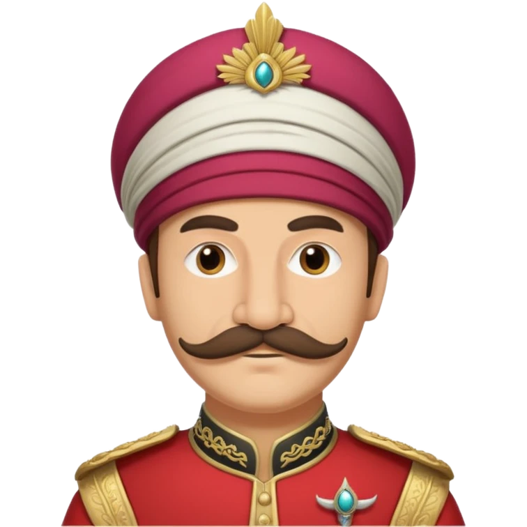 Ottoman Janissary simple and iconic with mustache and headgear emoji