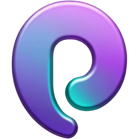 Semicolon purple and teal emoji