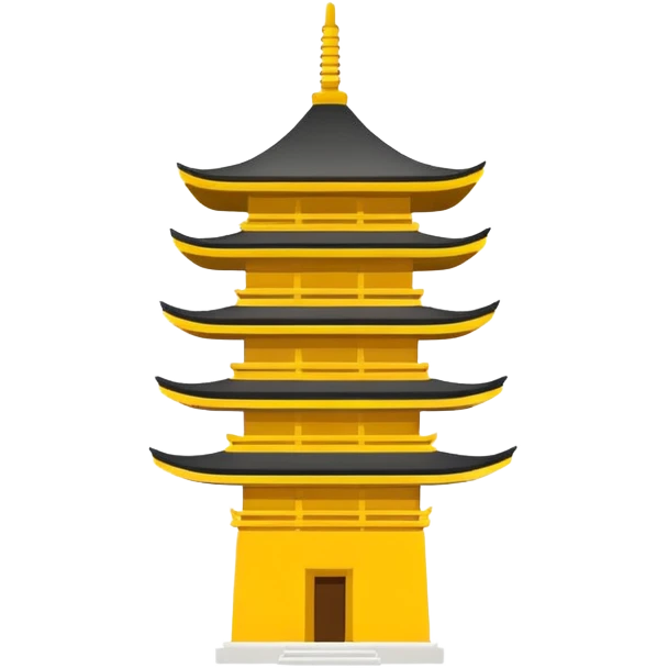 Extremely simplified Chinese pagoda symbol, minimal lines, basic emoji emoji