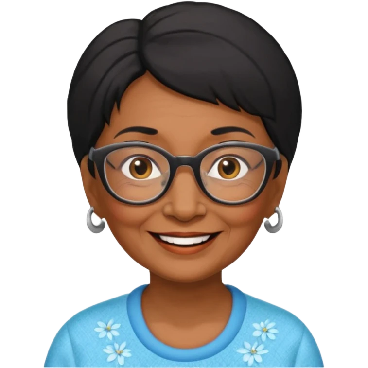 Old Lady 54 age black hair emoji