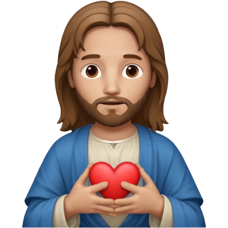 Jésus avec un cœur dans ses mains emoji
