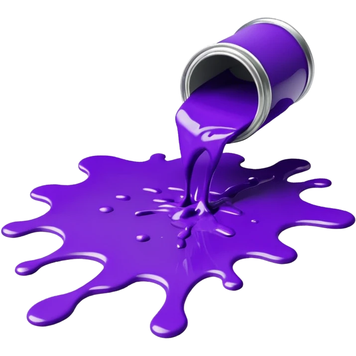 paint splatter, spilled paint, purple color. emoji