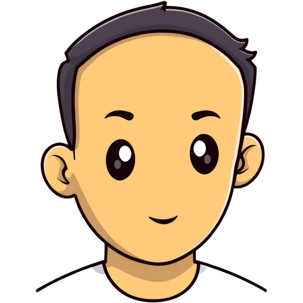 Guy with oversized forehead, comedic character, cartoonish male emoji