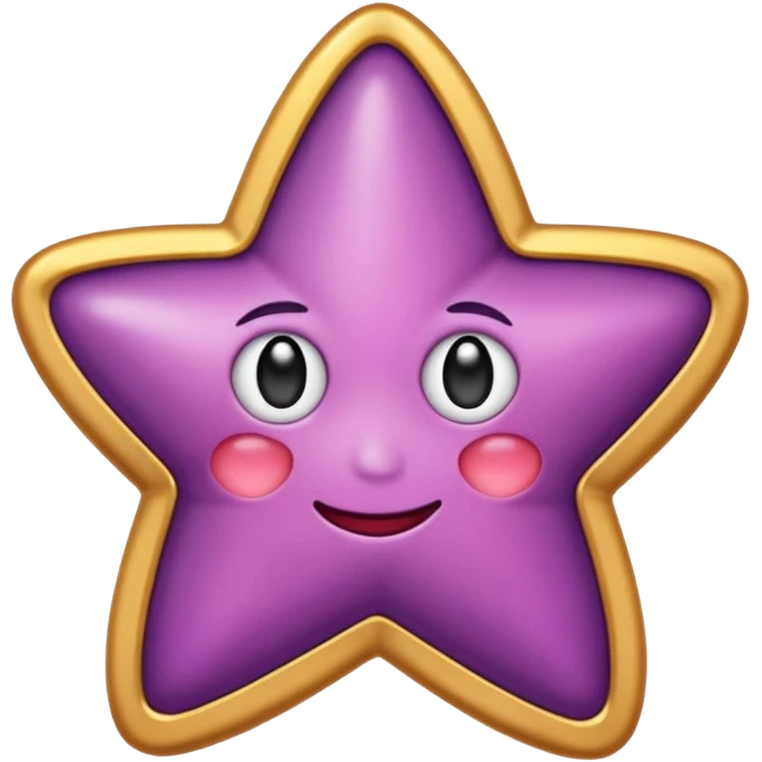 Quiero un emoji de estrella, pero que la estrella sea de oro rosa y brilli brilli con chispitas moradas emoji