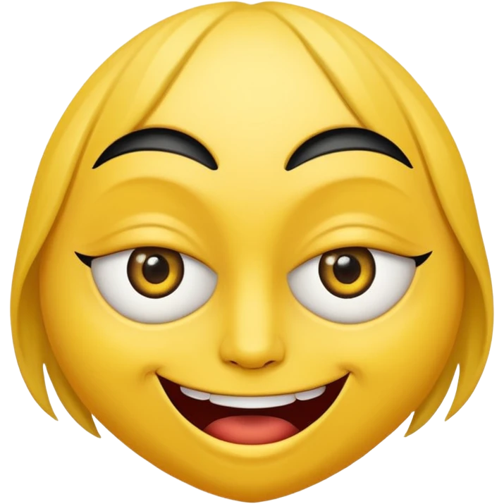 Cara amarilla con los ojos entrecerrados y una leve sonrisa cruel y macabra emoji
