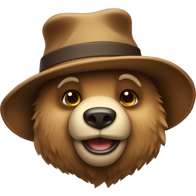 Bear with hat emoji