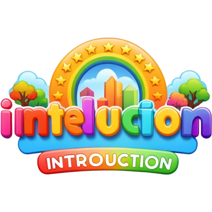 Colorful welcome introduction sign with the word Introduction emoji
