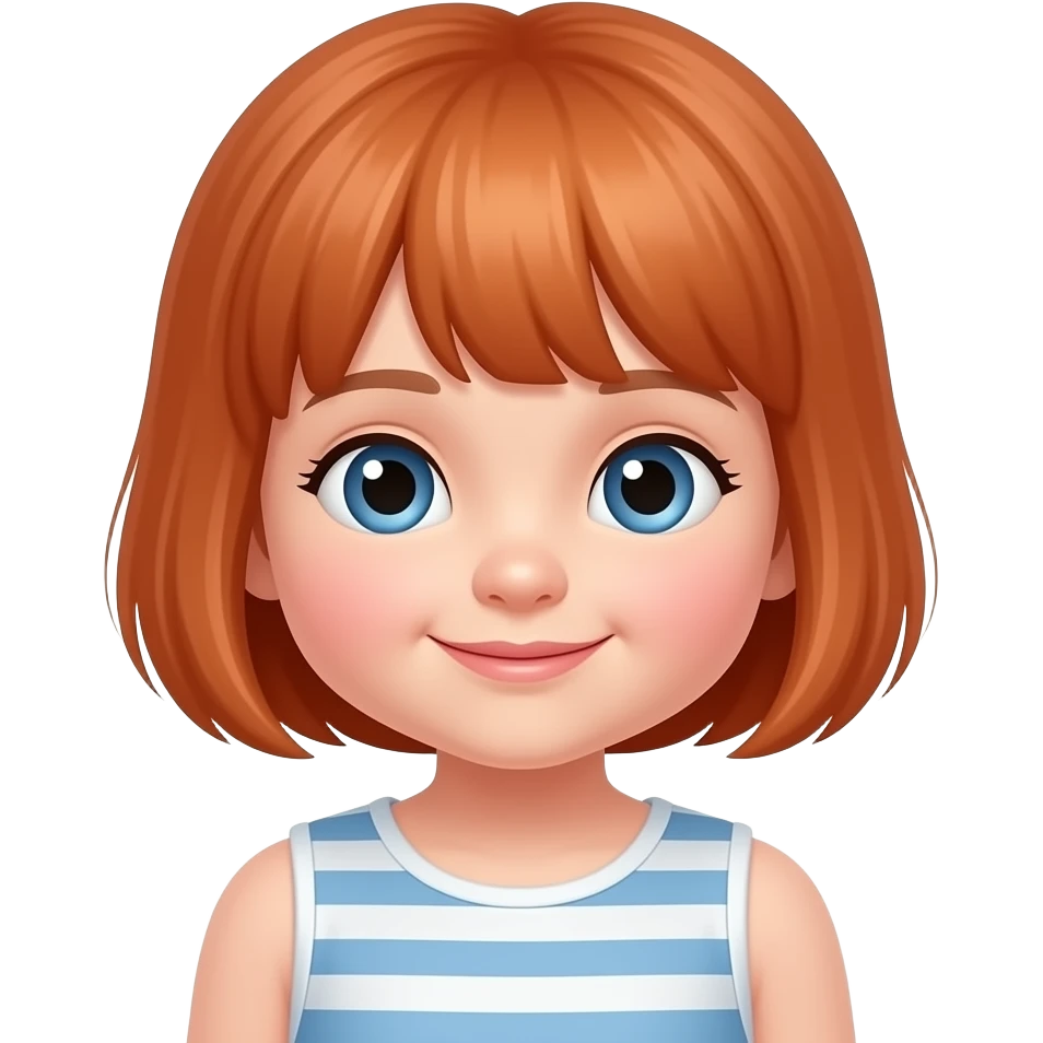 cute little girl with light red hair really short 2 years old emoji