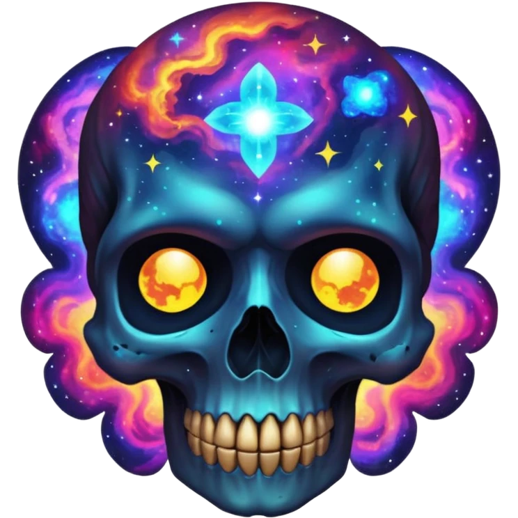 cosmic skull with nebula patterns emoji