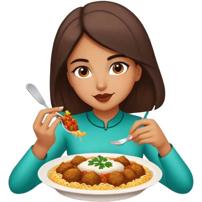 Girl eating Persian food  emoji