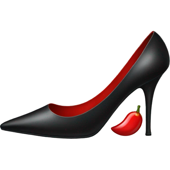 Black stilleto with red bottom  emoji