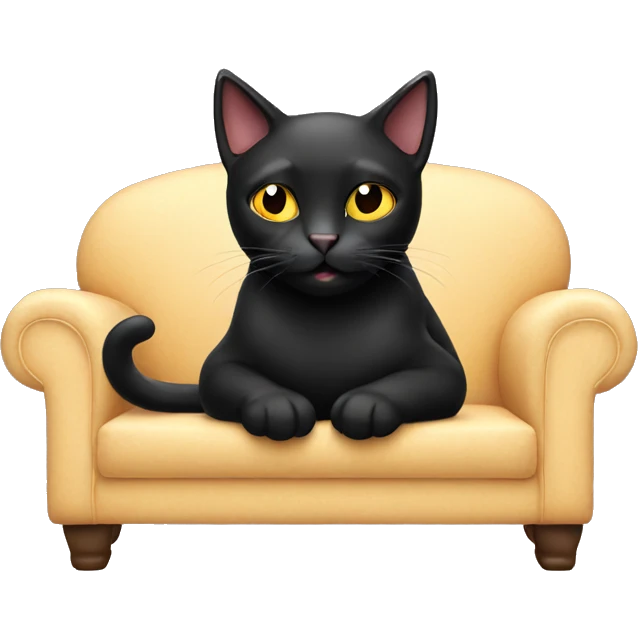 Black cat with sofa emoji