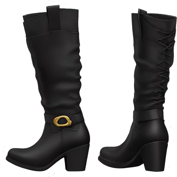 Botas negras fashion emoji