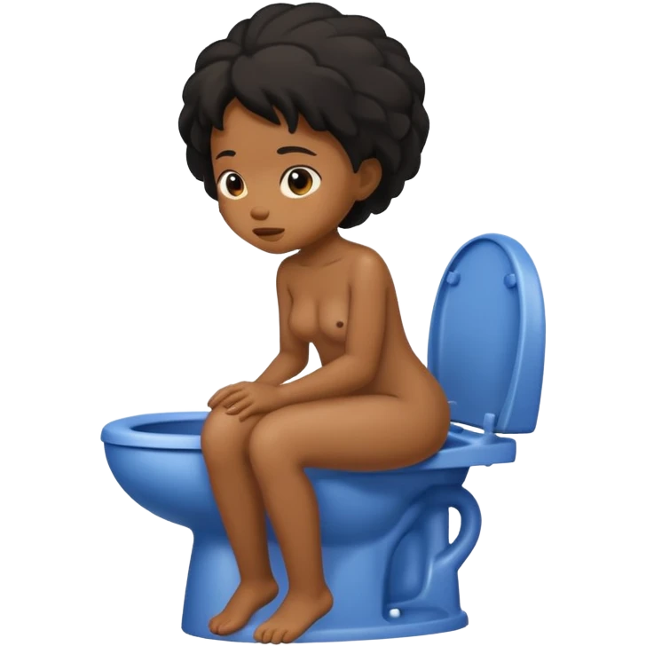 Black Girl naked pooping on the peeing emoji