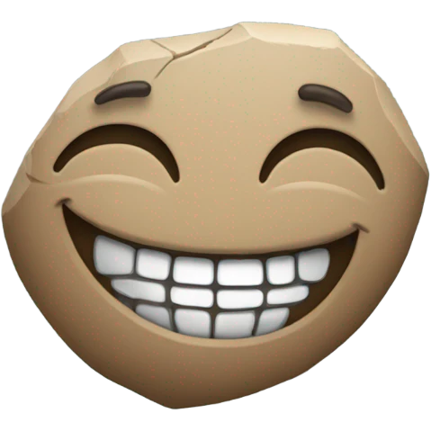 a rock smiling  emoji