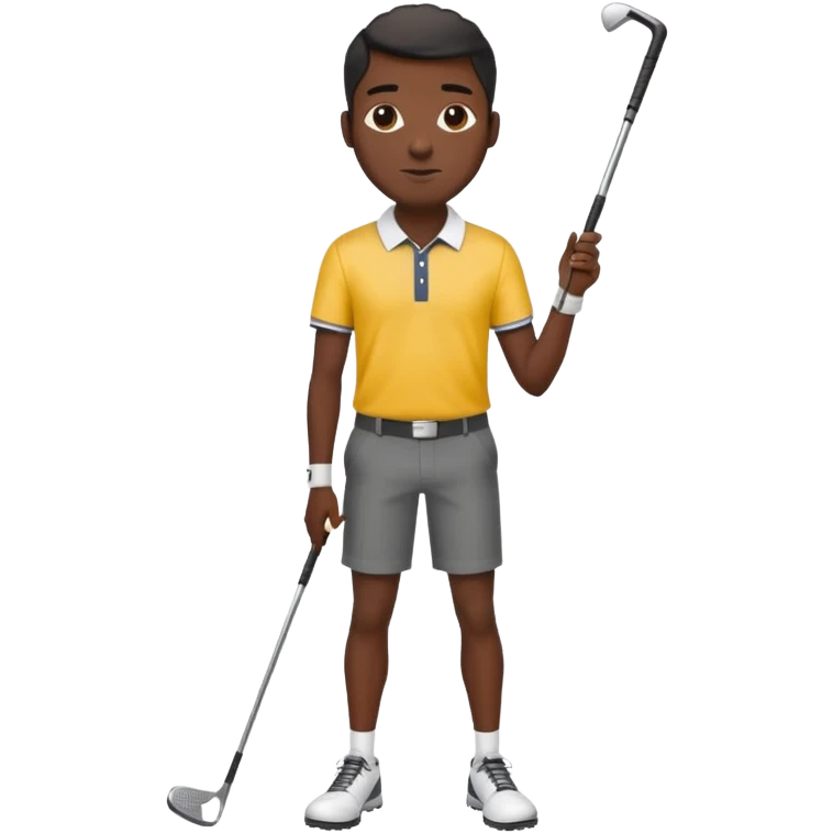 Tall black man with a high top and a golf club emoji