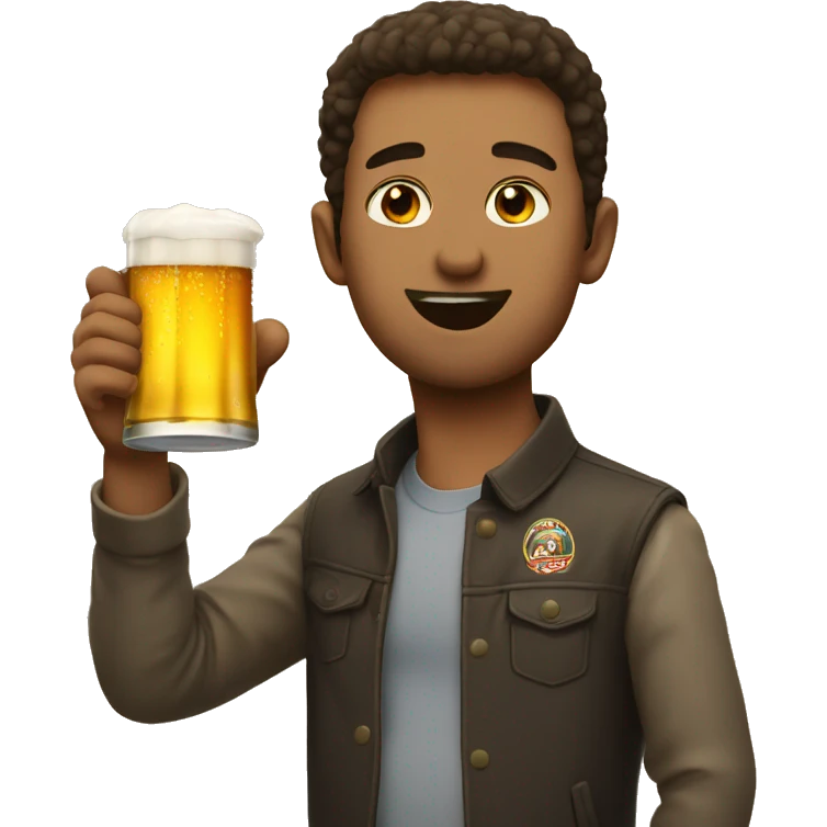 Me drinking beer emoji
