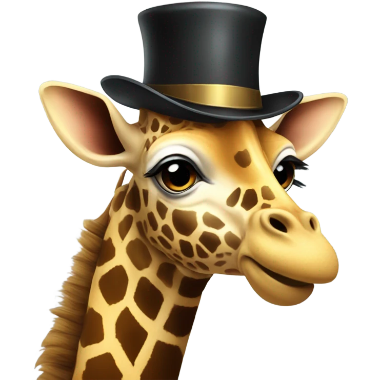 a giraffe with a top hat  emoji