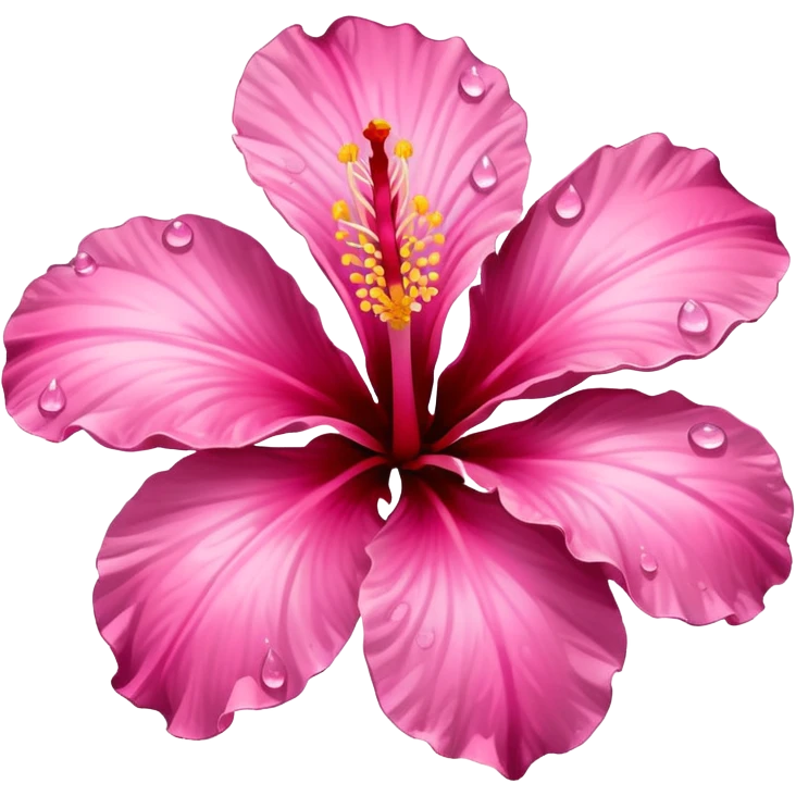 hibiscus with water droplets on it emoji