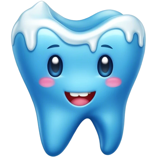 Blue wax tooth emoji