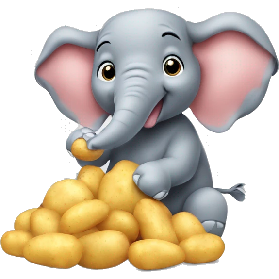 An elephant cooking potato’s emoji