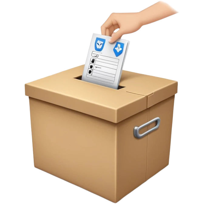 Ballot box with voting paper being inserted emoji