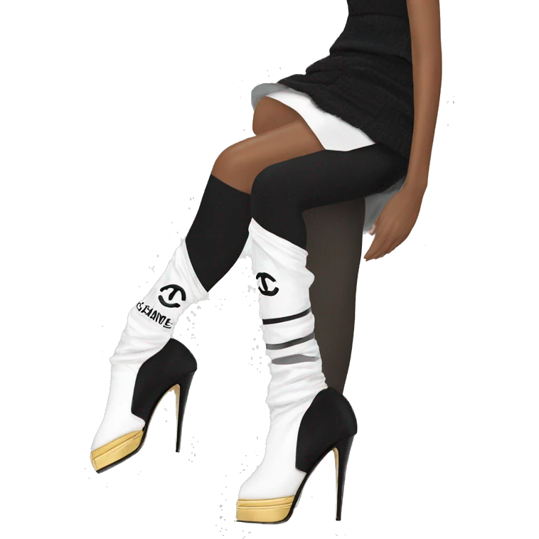 Chanel leg warmers white emoji