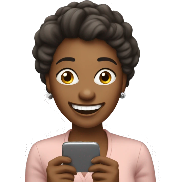 "Emoji of a woman laughing while looking at her phone screen." emoji
