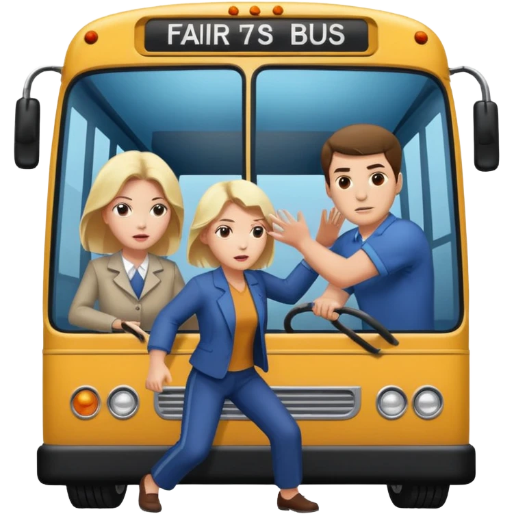 A man throwing one woman into a bus  emoji