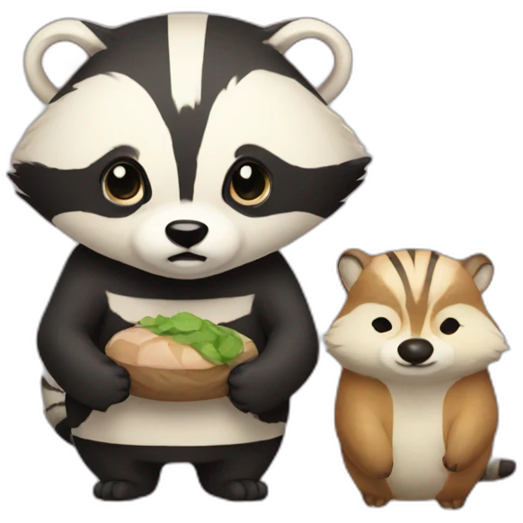 A badger and a narutomaki emoji