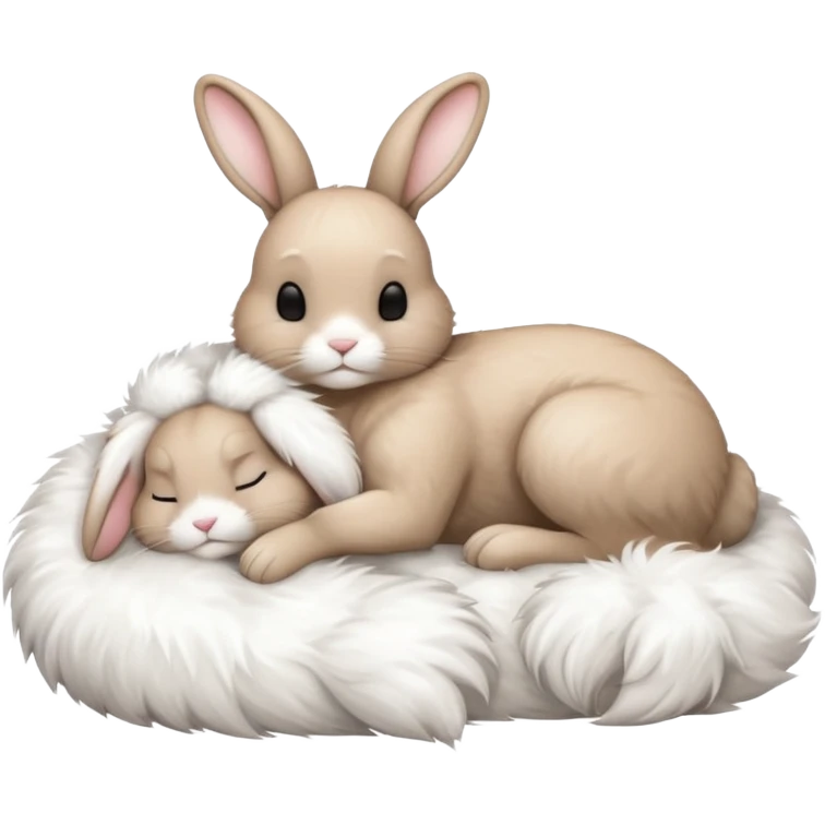 fullbody sleeping bunny  ios 16 very cute slay prada emoji
