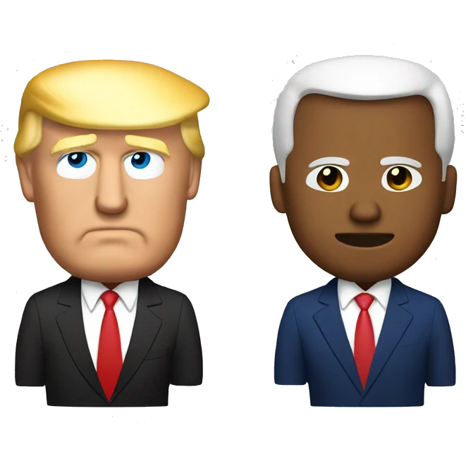 donald trump standng with joe biden emoji