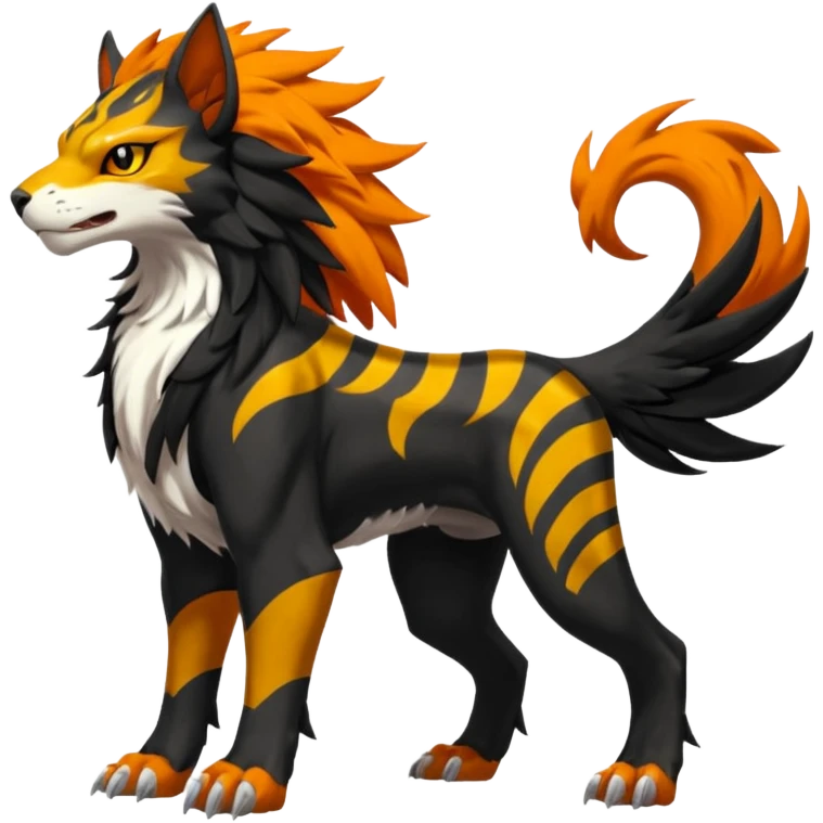 Houndoom-Solgaleo-Tigress-Luxray-Trico-Gryphon-fusion (full body) emoji