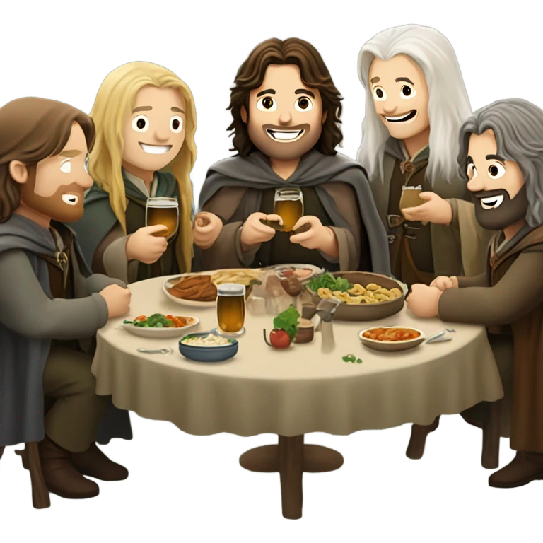 The fellowship of the ring celebrating emoji