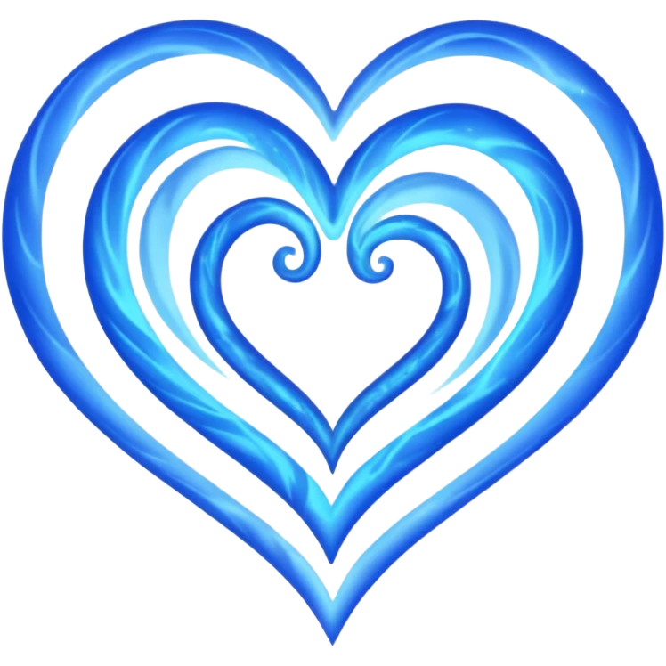 Blue cosmic spiritual heart emoji