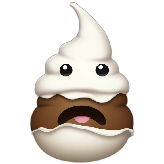 a white and brown poop emoji