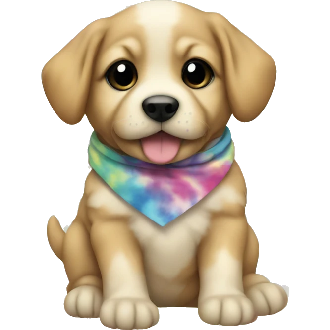 Tie dye puppy emoji